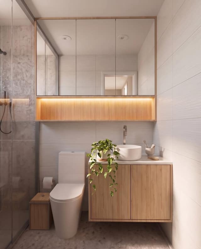 Render fotorrealista de banheiro